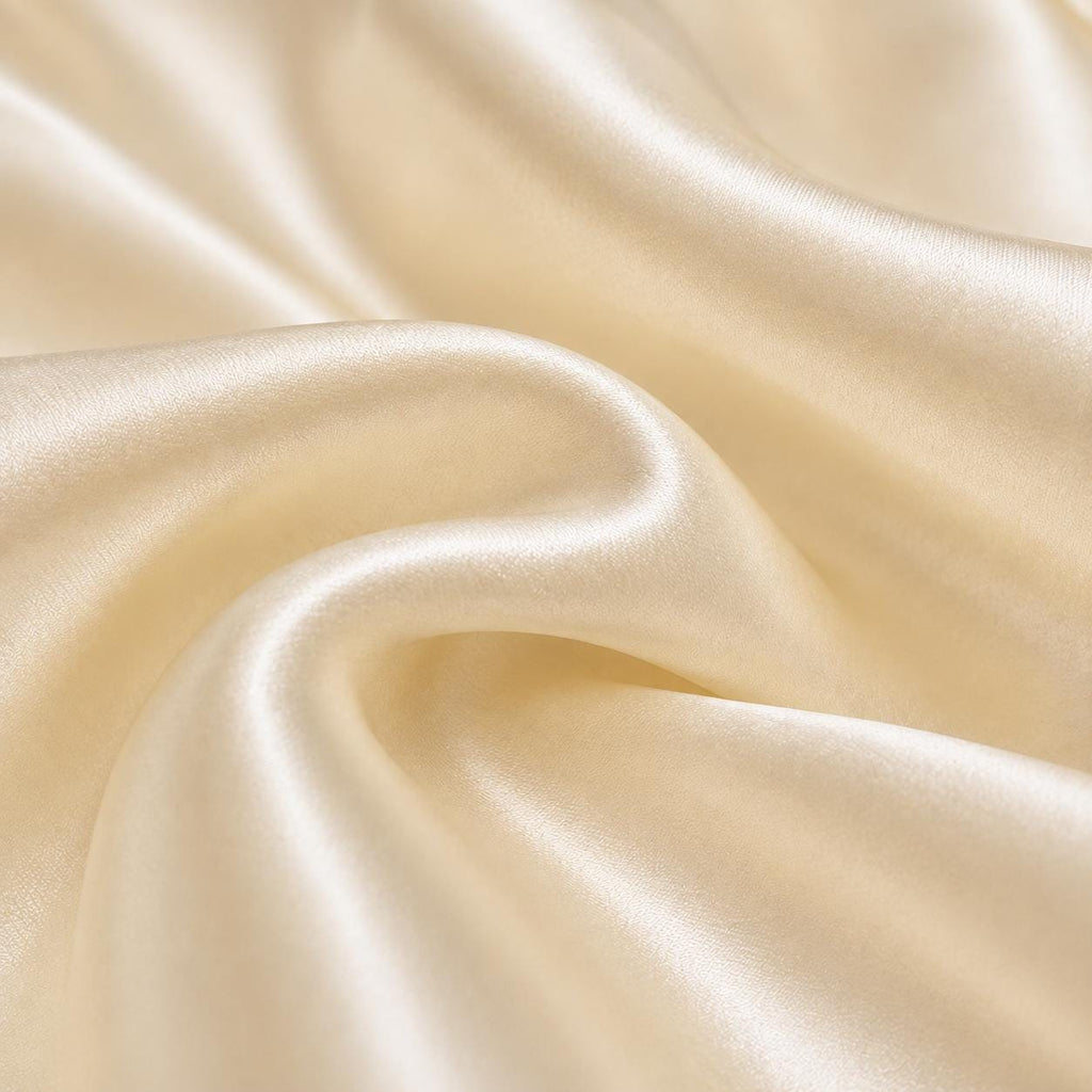 Cream Stretch Satin Fabric by the Yard