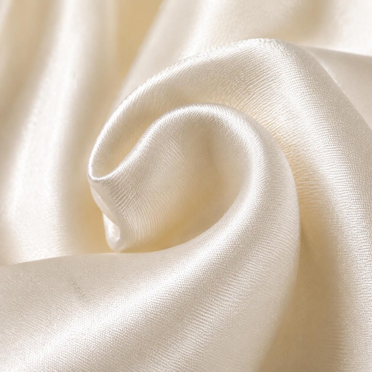 Ivory Polyester Satin Fabric by the Yard