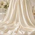 Ivory Polyester Satin Fabric by the Yard