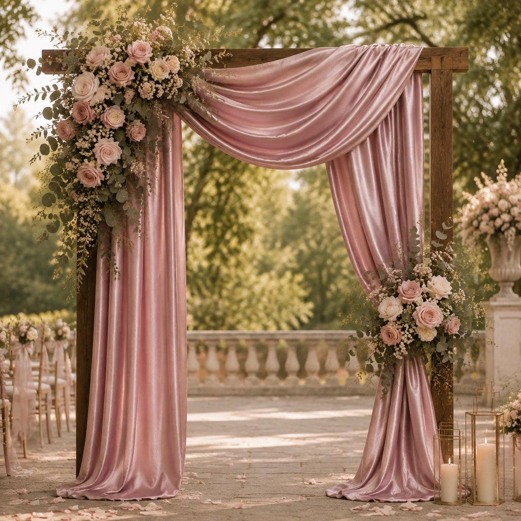 Dusty Rose Satin Fabric by the Yard for Dresses & Decor