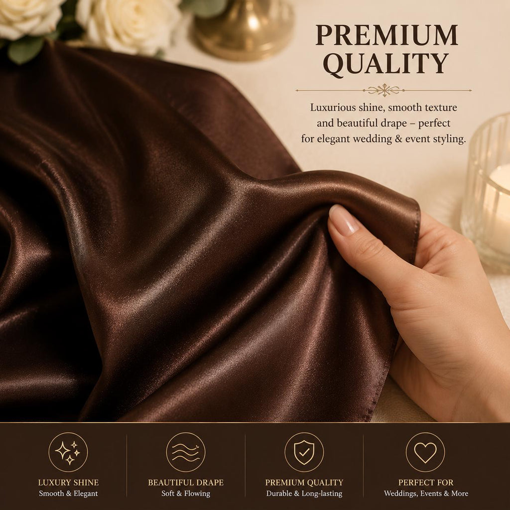 Chocolate Brown Satin Fabric by the Yard