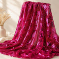 Hot Pink Mini Sequin Mesh Fabric by the Yard, Fuchsia Embroidered Glitter Tulle Fabric for Prom Dress, Evening Gown, Stage Costume & Bridal