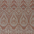 White Silver Beaded Lace Fabric by the Yard, Sequin Embroidered Tulle Mesh, Scalloped Bridal Lace for Wedding Dress & Couture Gown
