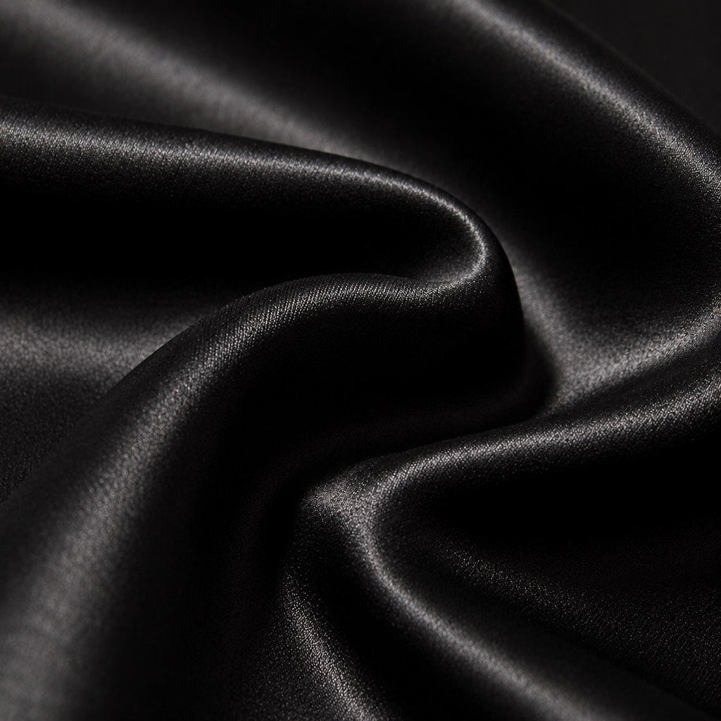 Black Stretch Satin Fabric by the Yard, Luxury Bridal Satin Fabric, Silky Dress Fabric, Wedding Decoration Fabric, Event Draping Fabric