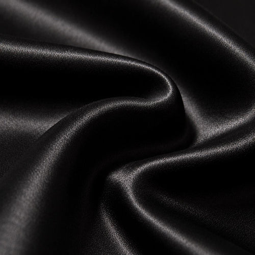 Black Stretch Satin Fabric by the Yard, Luxury Bridal Satin Fabric, Silky Dress Fabric, Wedding Decoration Fabric, Event Draping Fabric