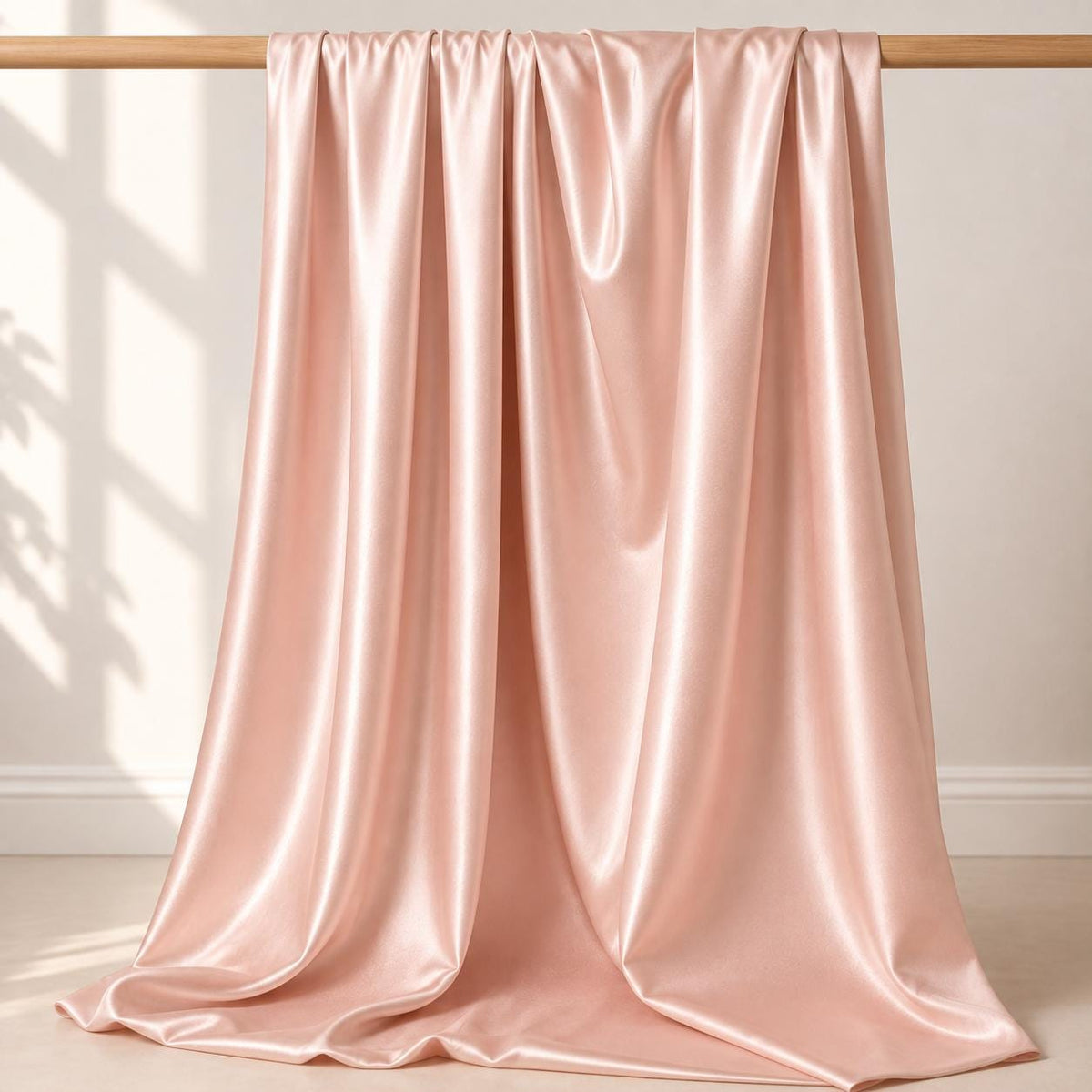 Blush Pink Stretch Satin Fabric by the Yard