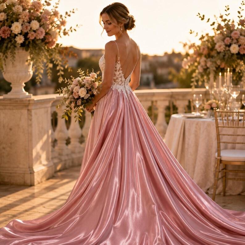 Dusty Rose Stretch Satin Fabric by the Yard