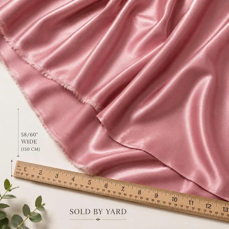 Dusty Rose Stretch Satin Fabric by the Yard