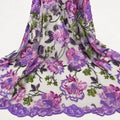 Purple Floral Sequin Lace Fabric by the Yard, Pink Lavender Embroidered Mesh Tulle, 3D Flower Lace for Prom Bridal Evening Gown