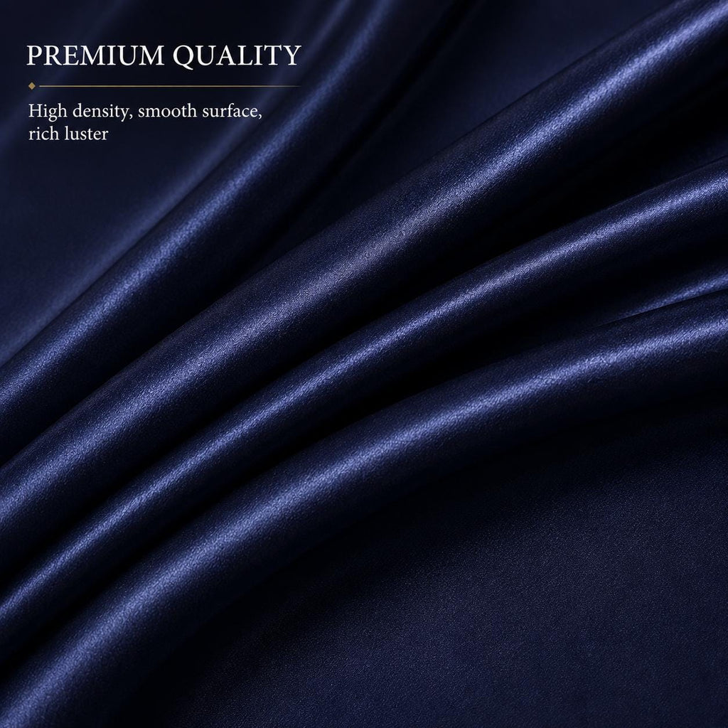 Navy Blue Satin Fabric by the Yard for Event Draping