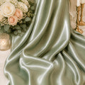 Sage Green Satin Fabric by the Yard for Wedding Decor