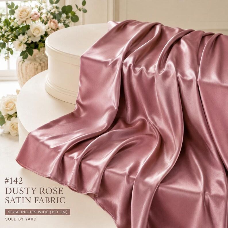 Dusty Rose Stretch Satin Fabric by the Yard