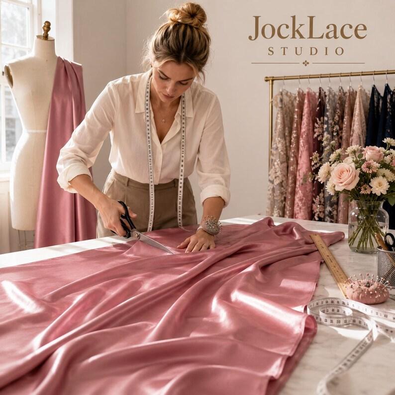 Dusty Rose Stretch Satin Fabric by the Yard