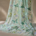Luxury Mint Green Embroidered Lace Fabric, Beaded Sequin Floral Tulle Mesh by the Yard for Couture, Designer Gown & Evening Dress