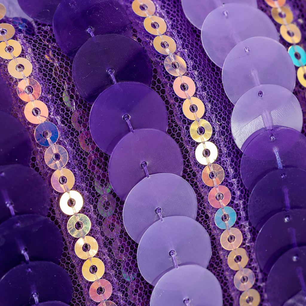 Purple Iridescent Paillette Sequin Fabric by the Yard, Lavender Sequin Mesh Fabric for Prom Dress, Evening Gown, Costume & Backdrop